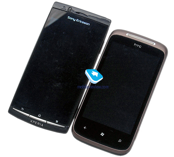 HTC Mozart і Sony Ericsson Arc S (зліва):